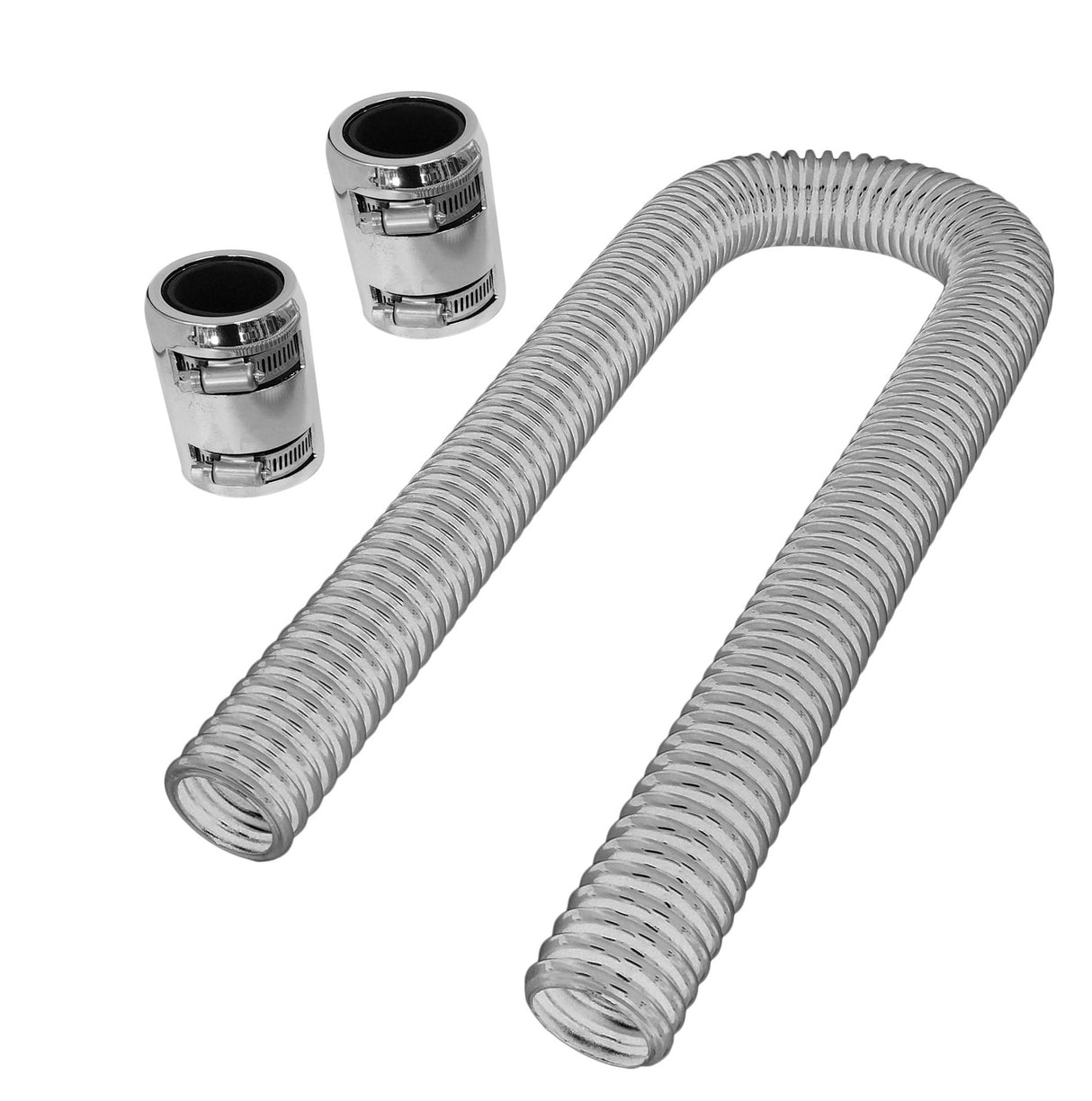 Proflow Radiator Hose Flexible, Stainless Steel Chrome Kit, 48in. Length, 34/38mm Adaptors - PFECHR48 PFECHR48