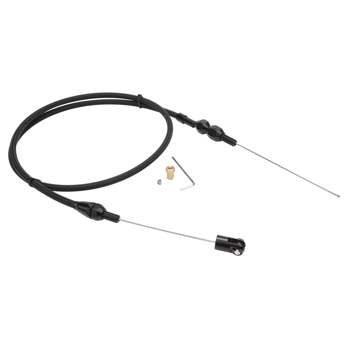 Proflow Throttle Cable, For Holden Commodore LS, Black Braided Stainless Wire, 48 in. Length - PFECSS-LS48-BK PFECSS-LS48-BK