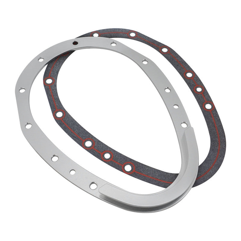 Proflow Timing Cover, 2-piece, Billet Aluminium, Silver Anodised, Silicone Bead Gasket, SB For Chevrolet V8 Small Block, Kit, - PFECTCS