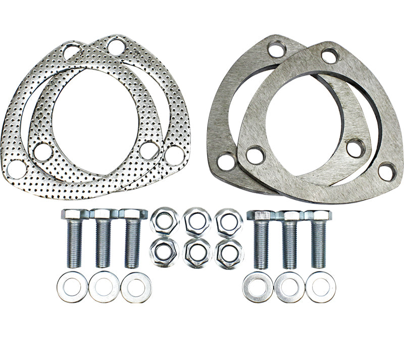 Proflow Collector Rings, 3.00 in, 3-Bolt Flange, Steel, Natural, Pair - PFEECRK PFEECRK