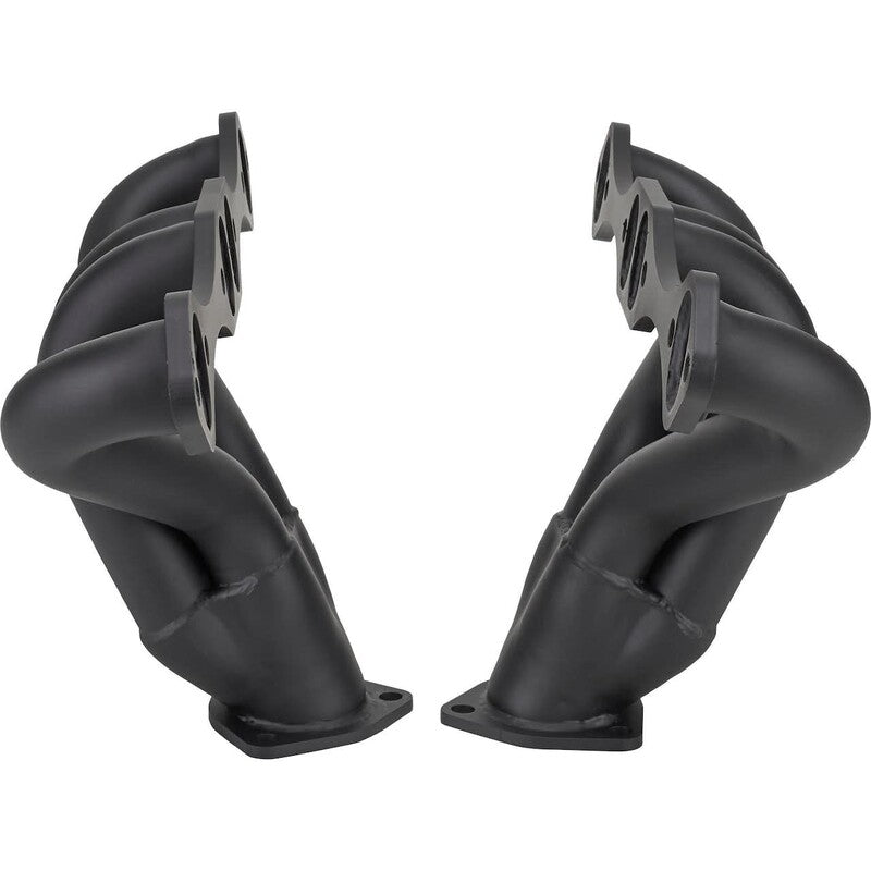 Proflow LS Exhaust Headers, Tight-Fit 1-5/8'' Block Huggers, Chevrolet Holden LS1 LS2 Centre Outlet, Black Ceramic, Set - PFEEH7000BK