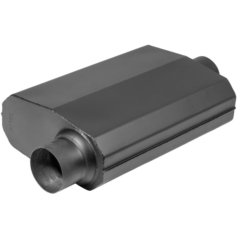 Proflow Muffler, Black Flow Chamber 2-1/4in. Side Inlet To 2-1/4in. Centre Outlet - PFEEM21501 PFEEM21501