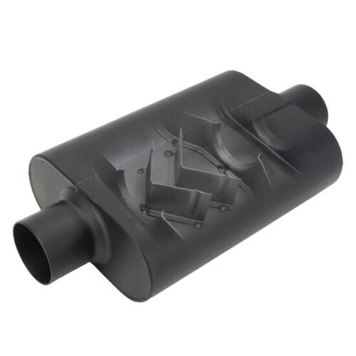 Proflow Muffler, 3.00 in, Black Compact Flow Chamber II, Centre Inlet To 3.00 in. Centre Outlet, 9.75" x 13" x 4" body, Each - PFEEM31506