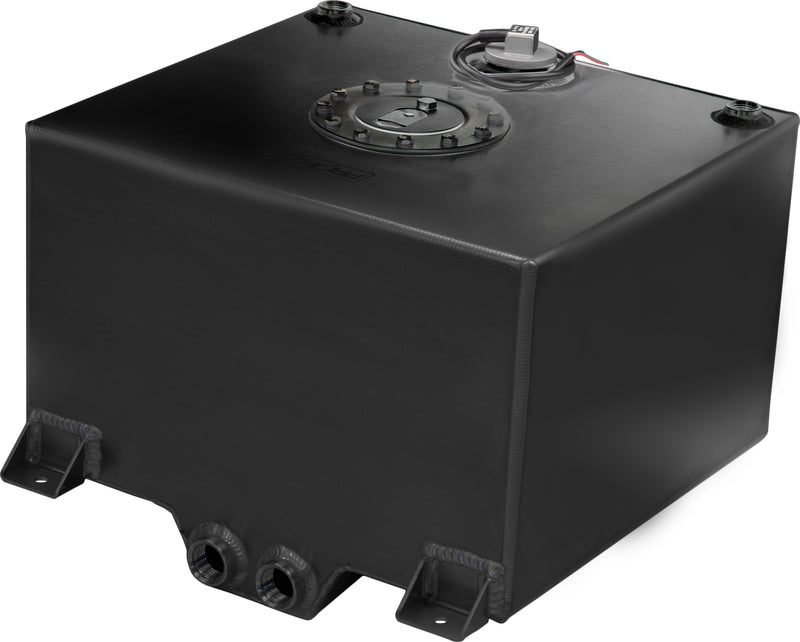 Proflow Fuel Cell, Tank, Sumped, 10Gal (38L), Aluminium, Black 410 x 380 x 260mm, With Sender Two -12 AN Female Outlets - PFEFC010BK PFEFC010BK