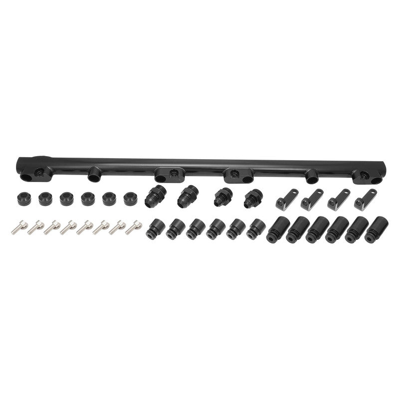Proflow Fuel Rail Kit, For Nissan & Holden RB30, -08AN ORB Ports, Billet Aluminium, Black Anodised - PFEFRKRB30BK