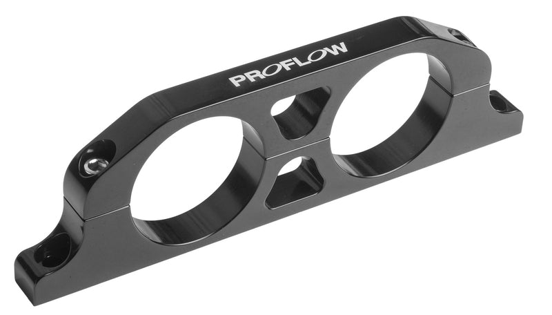 Proflow Fuel Filter Brackets, Dual 50mm hole, Aluminium, Black Anodised - PFEFS300-3BK PFEFS300-3BK