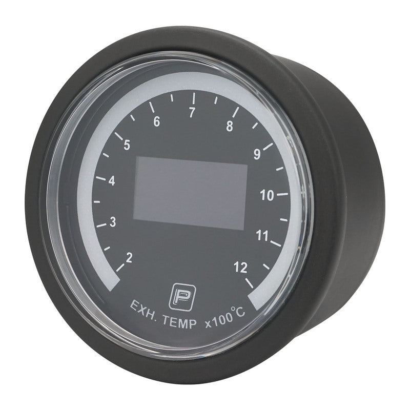 Proflow Pro Series Digital, Electrical Exhaust Gas Temperature Gauge, 52mm, 200-1200 C, w/Sensor, LED Backlight - PFEGA-1006