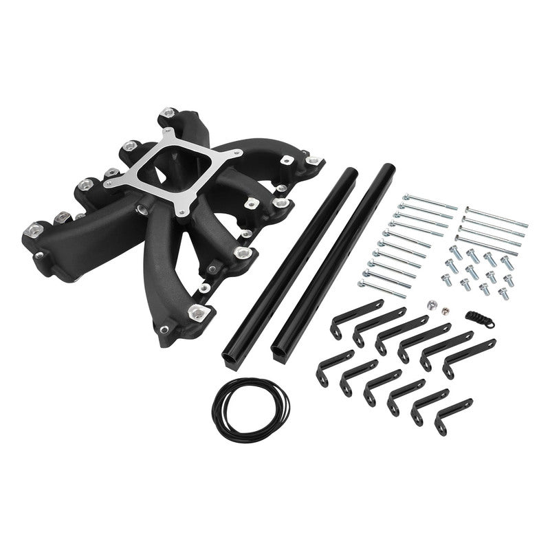 Proflow Intake Manifold, RPM AirMax-EFI, Aluminium Black, Chev Holden Commodore LS1/LS2 Heads, Single Plane, With Fuel Rails, Kit - PFEM300137BK PFEM300137BK