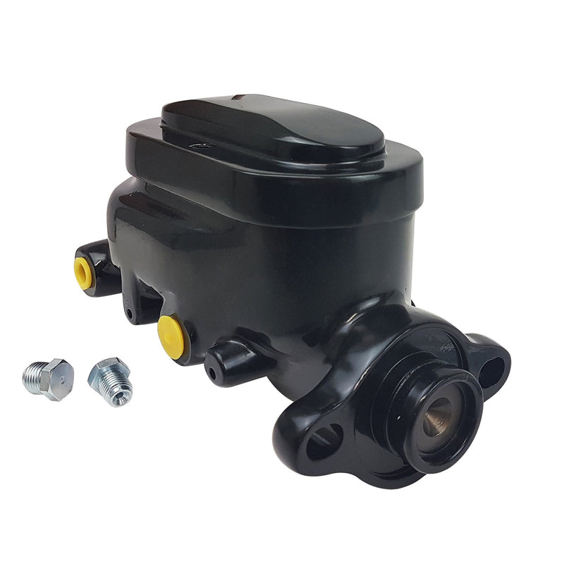 Proflow Master Cylinder, Universal GM, Raised Top Aluminium, Black, 1.125 in. Bore, Dual Bowl, Ports Both side, Each - PFEMC2912BK PFEMC2912BK