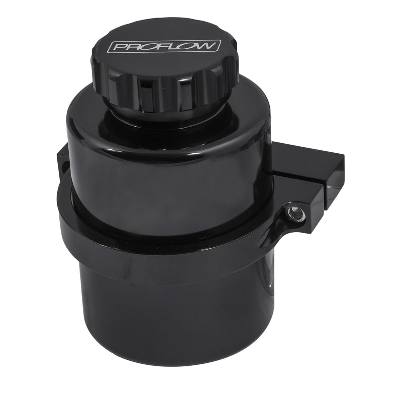Proflow Master Cylinder Reservoir, Remote or Direct Mount, 130mm Height, 80mm Dia, Billet Aluminium, Black - PFEMC300BK PFEMC300BK