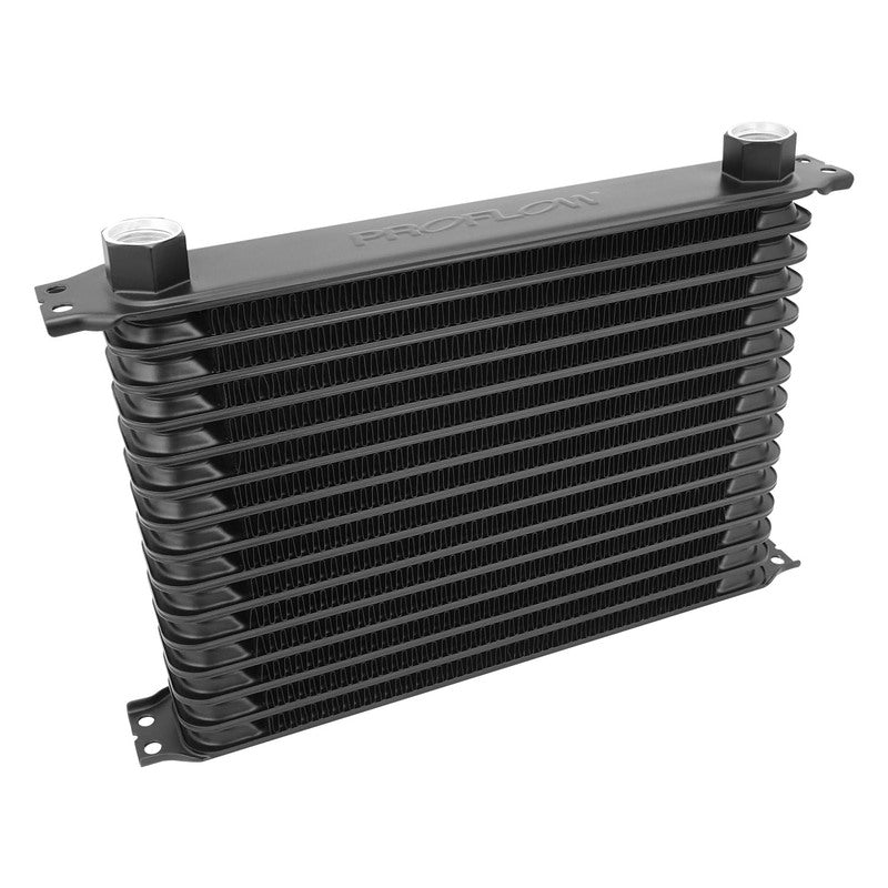 Proflow Oil Cooler, Ultra Pro Aluminium Black, 15-Row, 340mm x 210mm x 50mm Female AN10 lnlet/Outlet - PFEOC15 PFEOC15