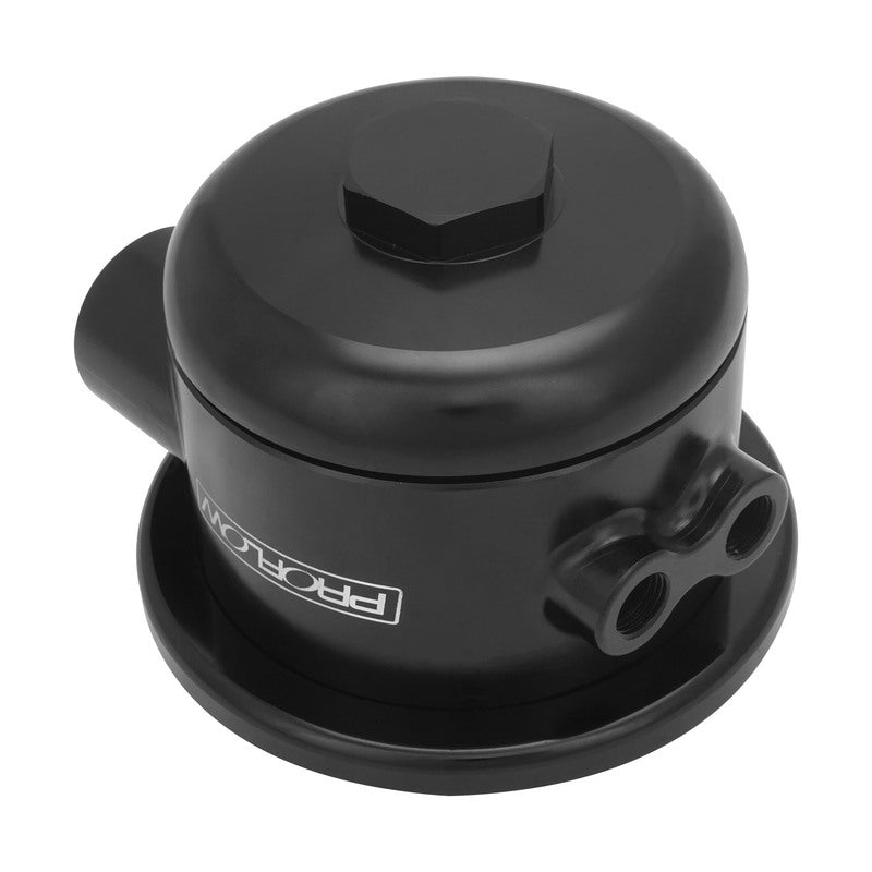 Proflow Oil Filter Bypass Adaptor, Spin-On 90 Deg, -08AN ORB, Black Anodized Universal, - PFEOS-OB2000