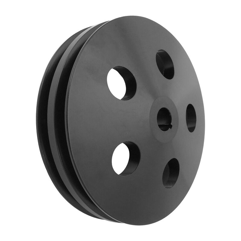 Proflow Pulley, V-Belt Power Steering Early GM 2-Groove, 5.800in Diameter, Suit 5/8 Keyed Shaft, Black Aluminium - PFEP8846BK PFEP8846BK