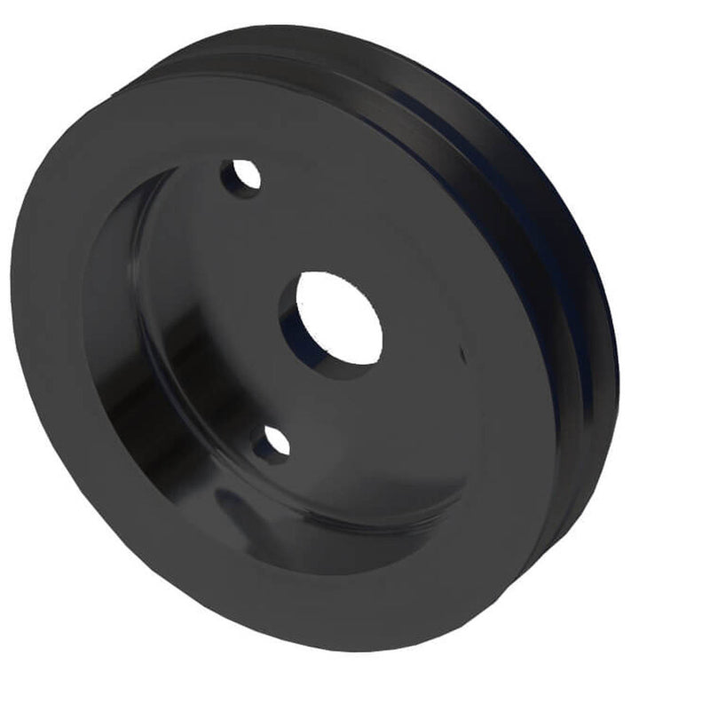 Proflow Pulley, V-Belt Crankshaft SB Chev Short Water Pump 2-Groove, Black Aluminium - PFEP8853BK PFEP8853BK