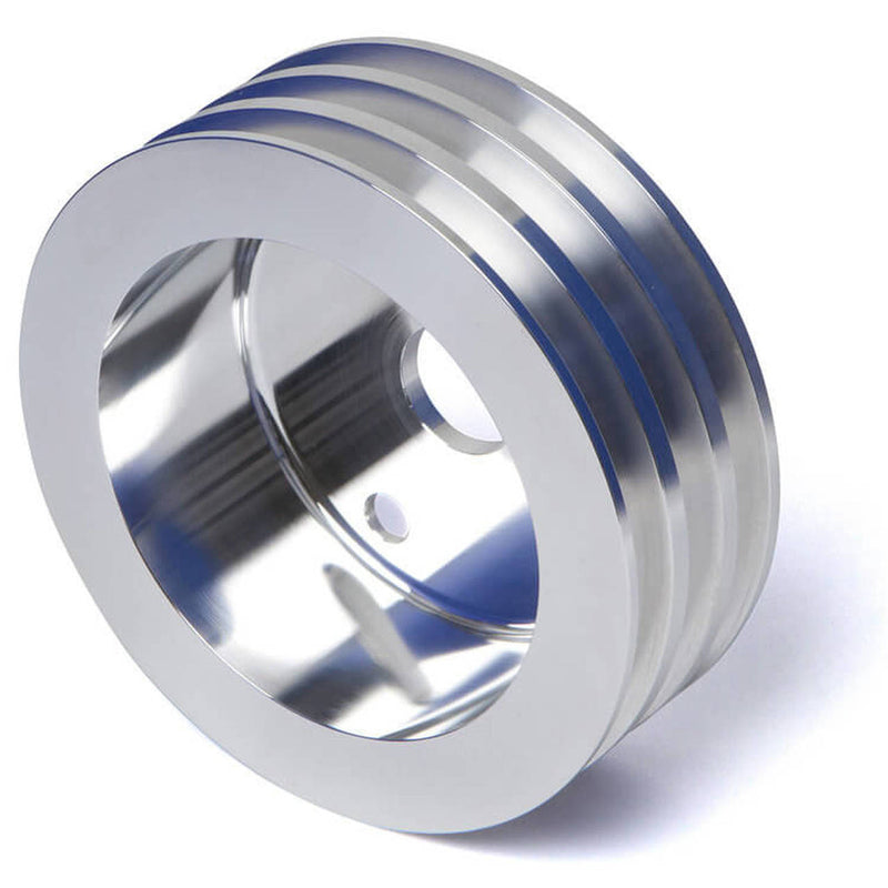 Proflow Pulley, V-Belt Crankshaft SB Chev Short Water Pump 3-Groove, Polished Aluminium - PFEP8858P PFEP8858P