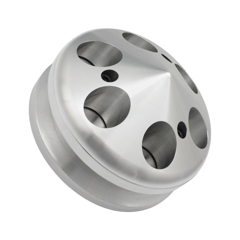 Proflow Pulley, V-Belt Alternator, Billet Aluminium Clear Anodised, Single Groove with Cover, 71mm x 17mm Bore, - PFEP8866P PFEP8866P