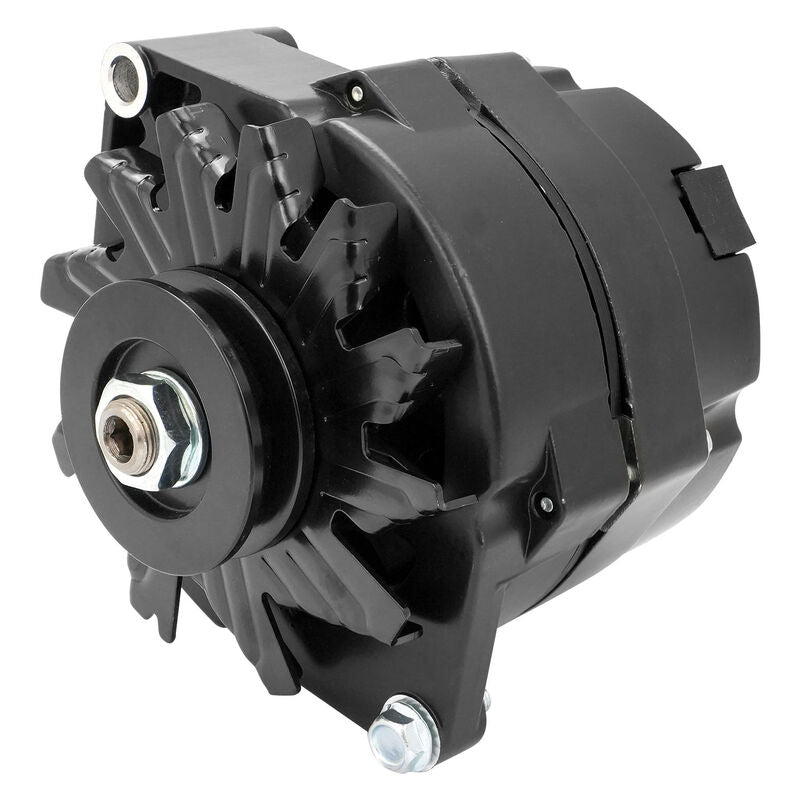 Proflow Alternator Power Spark, 100 Amp 1-Wire, Internal Regulator, Black Powder coat, V-Belt, Chev, For Holden, Commodore, Torana, Each - PFEPM37127BK PFEPM37127BK
