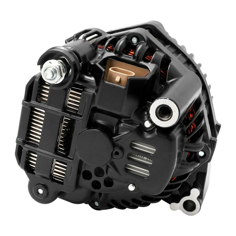 Proflow Alternator Power Spark, 140 Amp, For Holden Commodore LS VE/VF, Internal Regulator, Black, Serpentine Pulley - PFEPM38270BK