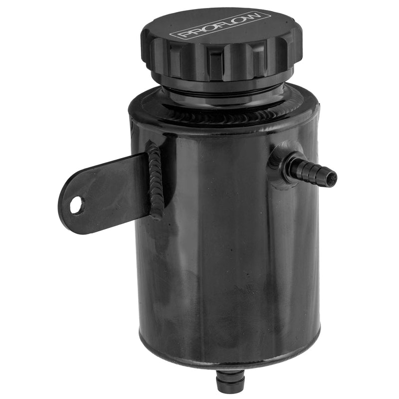 Proflow Power Steering Reservoir, Remote, Aluminium, Black Universal 120mm x 90mm Barb Male 3/8in, 1/2in. - PFEPST1BK PFEPST1BK