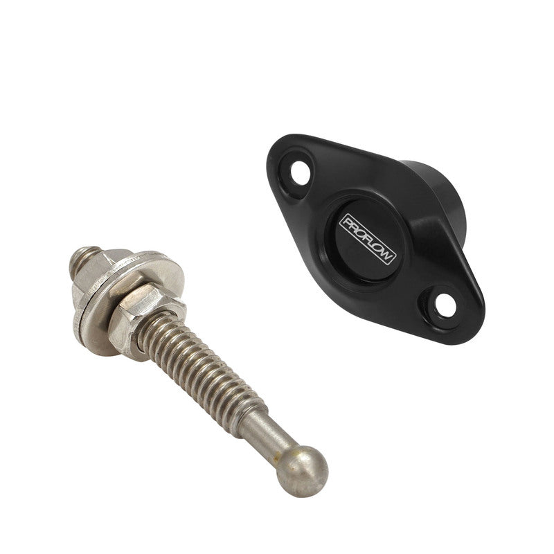 Proflow Quick Release Pro Latch, Small 38 x 23mm Fastener Dzus, Billet Aluminium, Black, Kit - PFEQLZ370BK