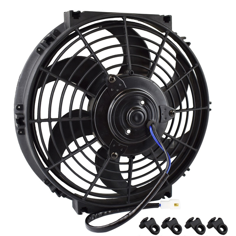 Proflow Electric Fan, Cooling Curved Black Single, 10 in. Diameter, Reversible, 850 cfm, Black, Plastic - PFERF100 PFERF100