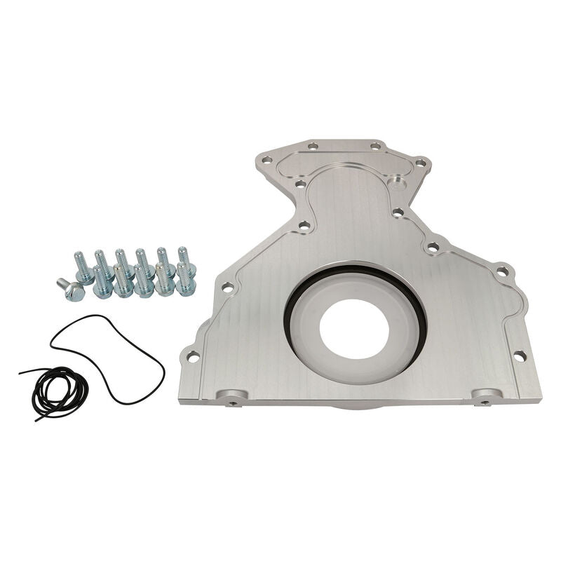 Proflow Rear Main Cover, For GM/Chev Performance LSX Block Only + Warlord LSX, With Seals, Billet Aluminium, Raw, Each - PFERMC-LSX