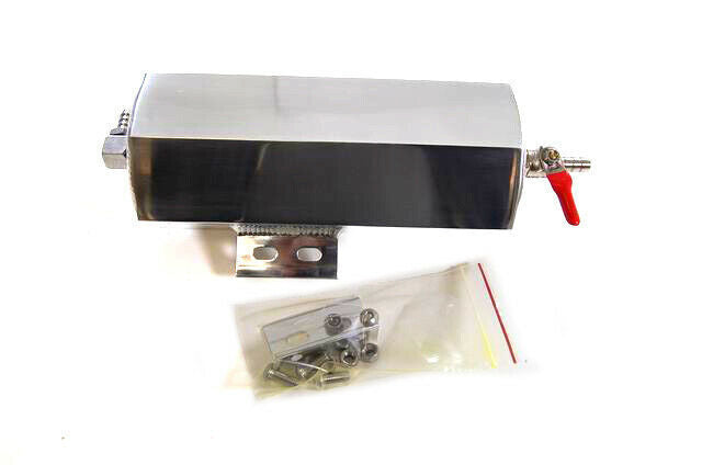 Proflow Recovery Overflow Tank - Coolant - 16 Oz - 8 In Tall - 3 In Hexagon - Drain Valve - Aluminum - Polished - Kit - PFERO001 PFERO001