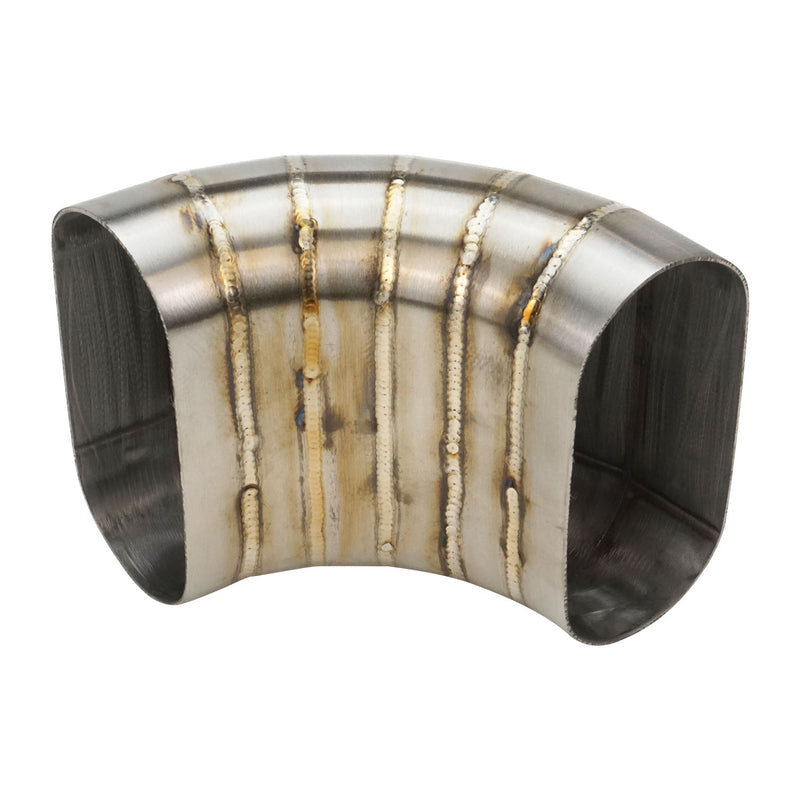Proflow Pie Cut Welded Oval Tube Vertical 304 Stainless Steel, 3.5 in. 90 deg - PFESS-PCVW350-90 PFESS-PCVW350-90