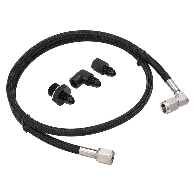 Proflow Pressure Gauge Installation Kit, Stainless Braided Black ,GM For Holden Commodore LS Engines w/ 36 in. AN4 Hose, - PFESSH-3LS36 PFESSH-3LS36