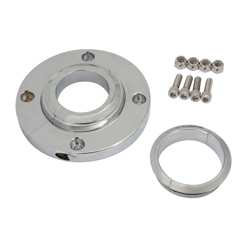 Proflow Universal Chrome Aluminium Steering Column Floor Mount Plate, Kit - PFESTCFM PFESTCFM