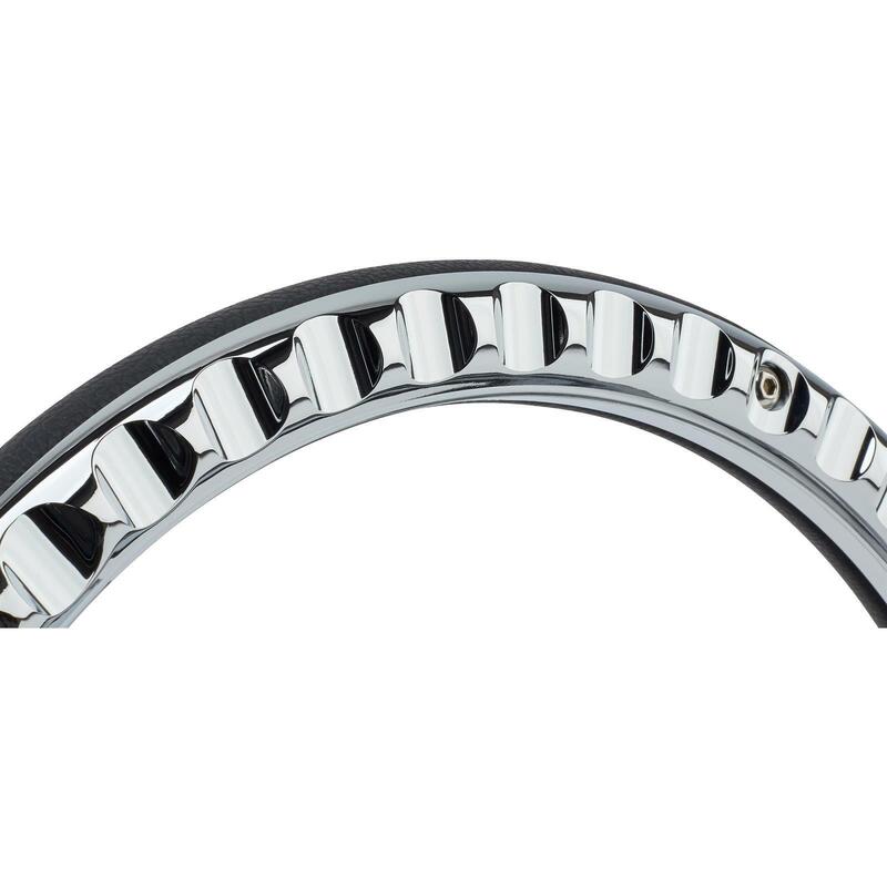 Proflow Billet 4 Slot Steering Wheel,14'' Chrome/Black Leather, Universal Fit, Steering Wheel ,Adaptor, Horn Button, 2 inch Dish, Kit - PFESTW-KIT4