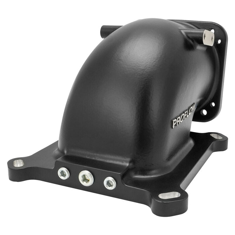Proflow EFI Throttle Body Intake Elbow 95mm, Universal or LS To 4150 Square Bore, Cast Aluminium, Black - PFETBE95BK