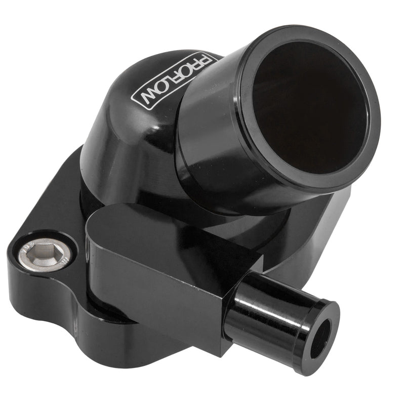Proflow Water Neck, Billet Aluminium Swivel, Black Anodised, 45 Degree, For Holden V8 253.308 - PFETH-801BK PFETH-801BK