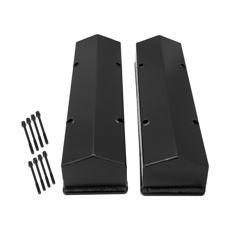 Proflow Valve Covers, Tall, Fabricated Aluminum, Black Powder Coated, Chev, Small Block, Pair - PFEVC-6144