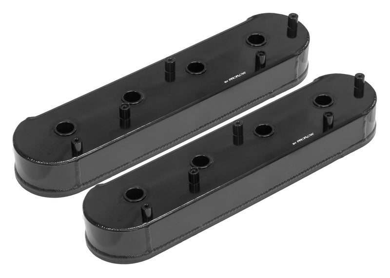 Proflow Valve Covers, LS Aluminium Fabricated, Black, Tall, For Chevrolet LS Logo, Pair - PFEVC-620 PFEVC-620