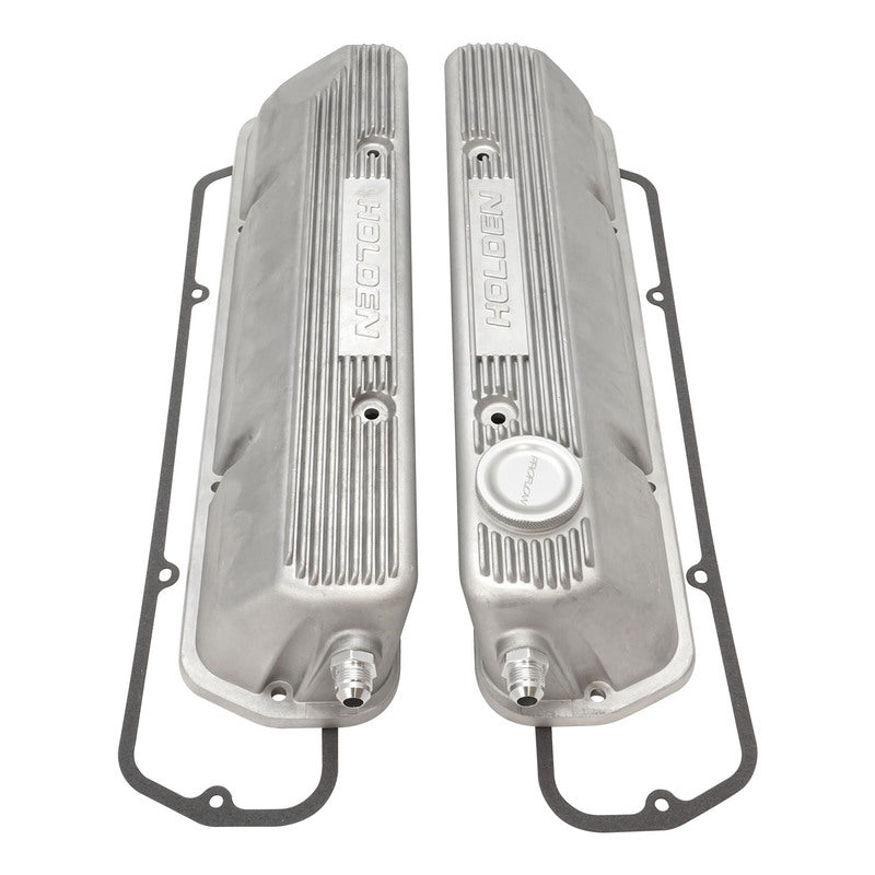 Proflow Aluminium Valve Covers, For Holden Commodore V8, VN-VT, OE Style, Cast Aluminium, Natural, Set - PFEVC-950