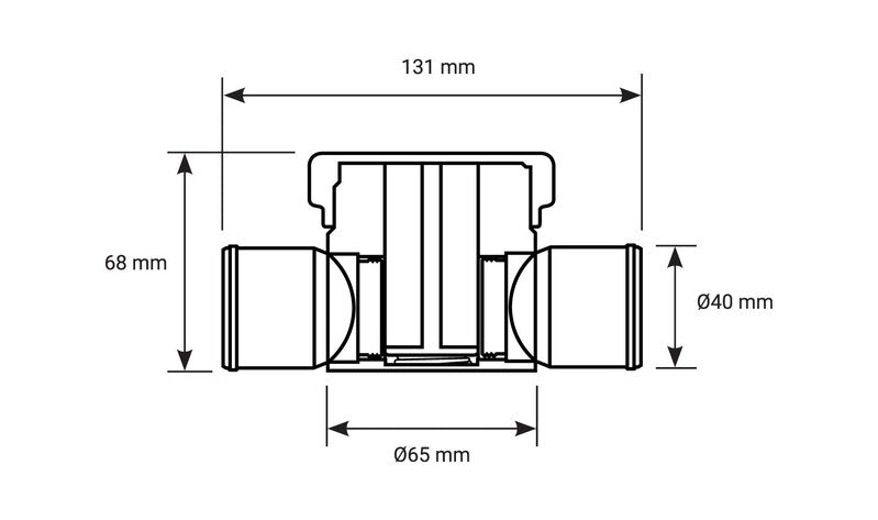 Proflow Coolant Filter, Inline with Cap, Billet Aluminium, Black Anodised, 1.500 in. Inlet, 1.500 in. Outlet, Kit - PFEWF150BK