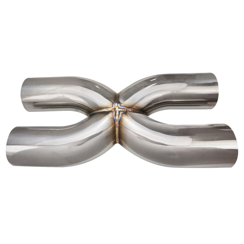 Proflow Exhaust X Pipe, Universal, 304 Stainless Steel, Polished, 3.50in. Inlet/Outlet, 18in. Length - PFEXP035