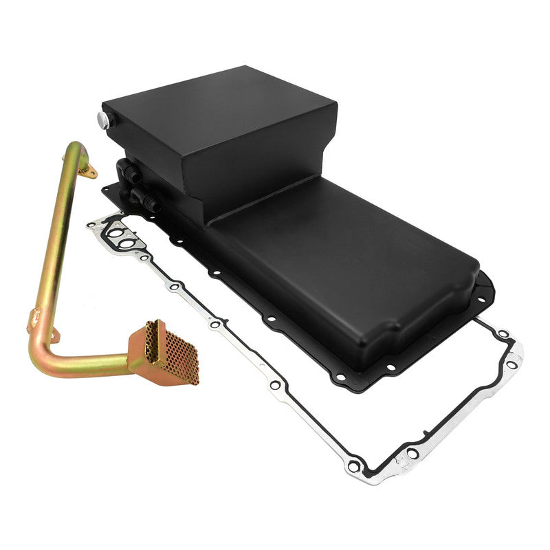 RTS Steel Oil Pan, Chev Holden Engine Swap, LS, 427 Stroker ,Remote 90Deg AN-10, Matt Black, Rear Sump 6.5 litre Capacity, Pick Up, Kit - RTS-3001 RTS-3001
