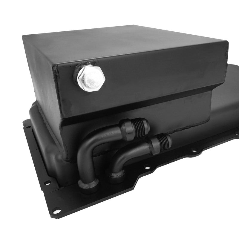 RTS Steel Oil Pan, Chev Holden Engine Swap, LS, 427 Stroker ,Remote 90Deg AN-10, Matt Black, Rear Sump 6.5 litre Capacity, Pick Up, Kit - RTS-3001