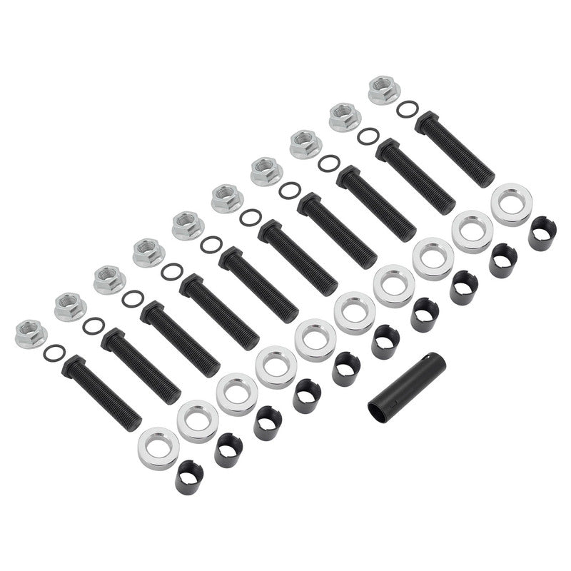 RTS Wheels Studs, Screw-In, 5/8 -18 in., 3 in. Length, Lug Nuts, Spacers, 0.435 in. Aluminum Washers, Wrench, Set of 10 - RTS-AS7002 RTS-AS7002