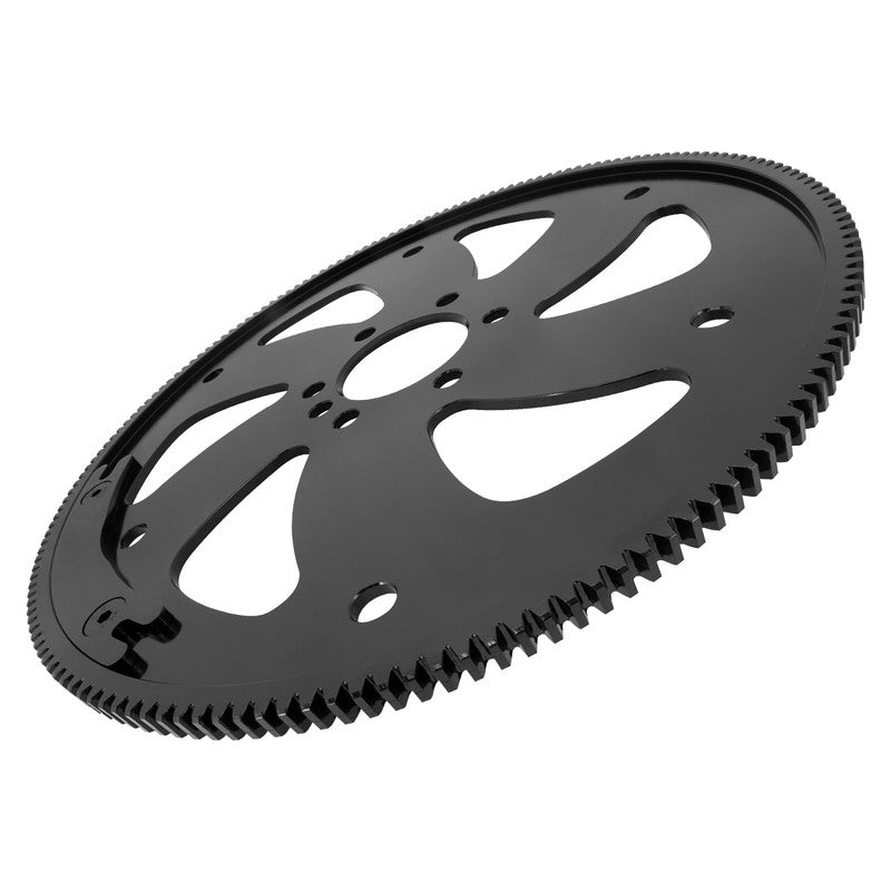 RTS Transmission Flexplate, True Billet, SFI 29.2 SB & BB Chevrolet, TH350, TH400 2-PC RMS, 168T, Internal/External Balance, Black - RTS-FP350B