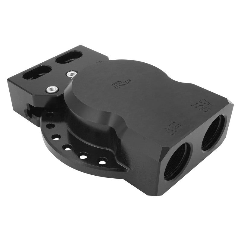 RTS Remote Oil Filter Head, With FRAM HP4 Filter, 13/16''-16 Thread, AN12 ORB Ports, Adjustable Bracket, Billet Aluminium, Black - RTS-OM3302-FRA