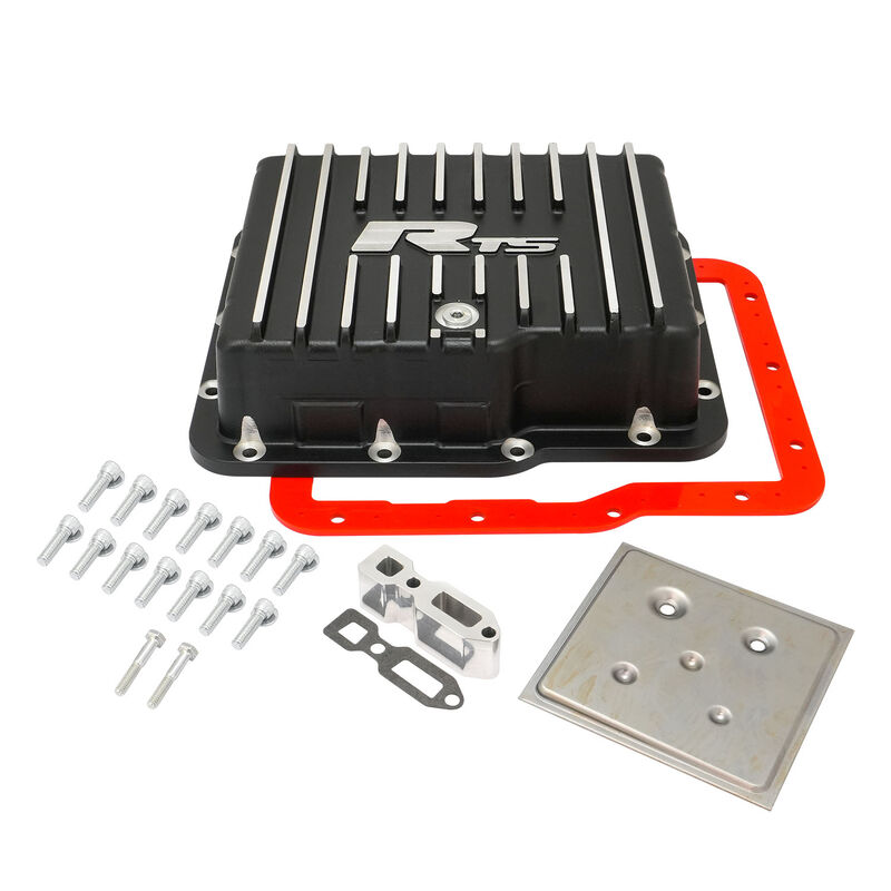 RTS Transmission Pan, Deep, Aluminium, For GM Powerglide, Finned, Black Powdercoat, Kit - RTS20000