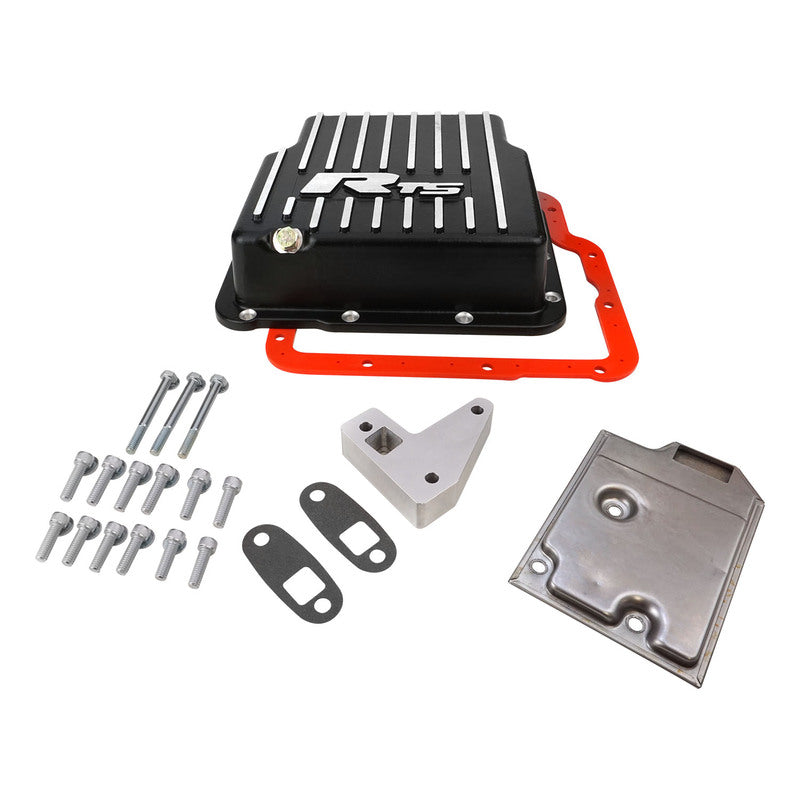 RTS Transmission Pan, Deep, Aluminium, GM Trimatic Holden, Commodore, Finned, Black Powdercoat, Kit - RTS20300