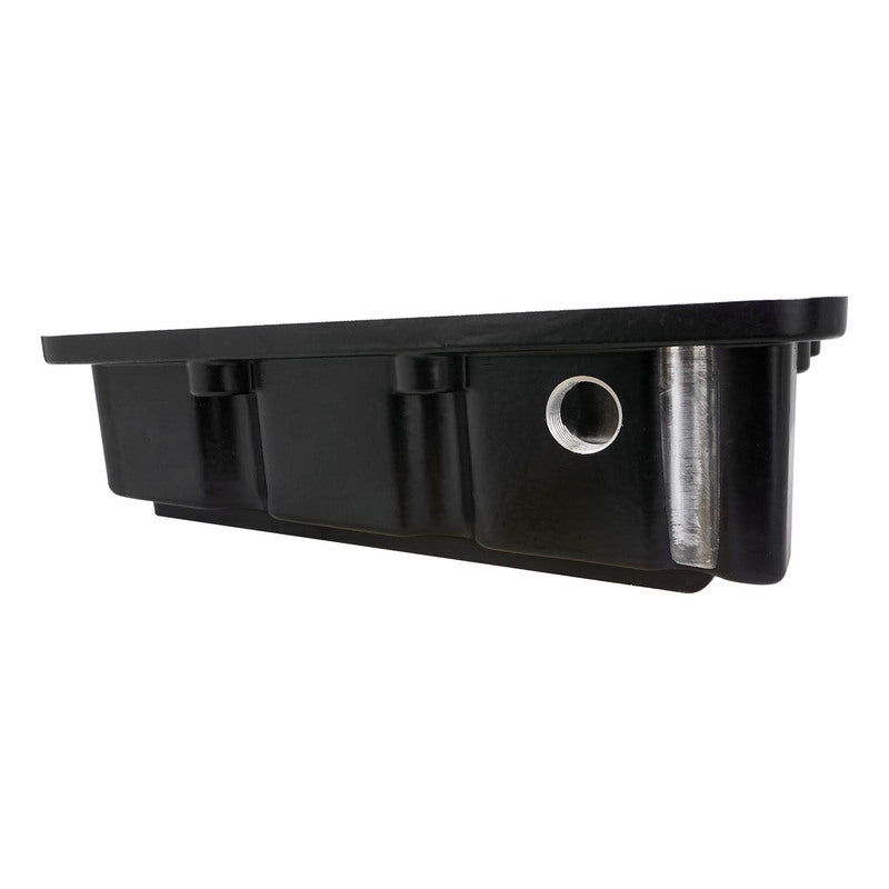RTS Transmission Pan, Deep, Aluminium, For Ford C4, C10, Suits Pan Fill Or Case Fill, Magnetic Drain Plug, Filter, Finned Black Powder Coated, Kit - RTS20400