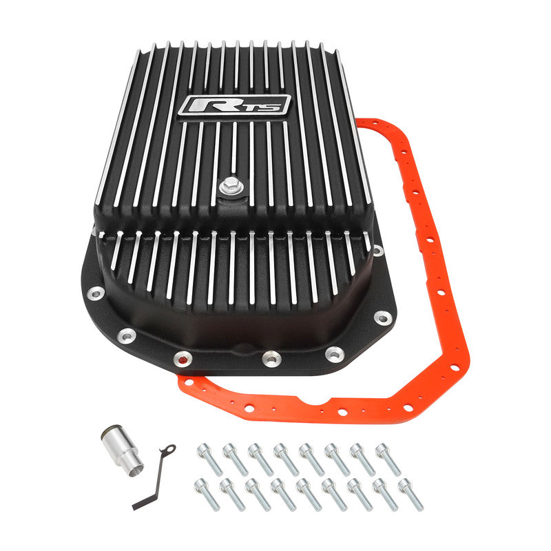 RTS Transmission Pan, Deep, Aluminium, Finned Black Powdercoat, GM Chev Holden, 4L80E 4L85E, Kit - RTS20850