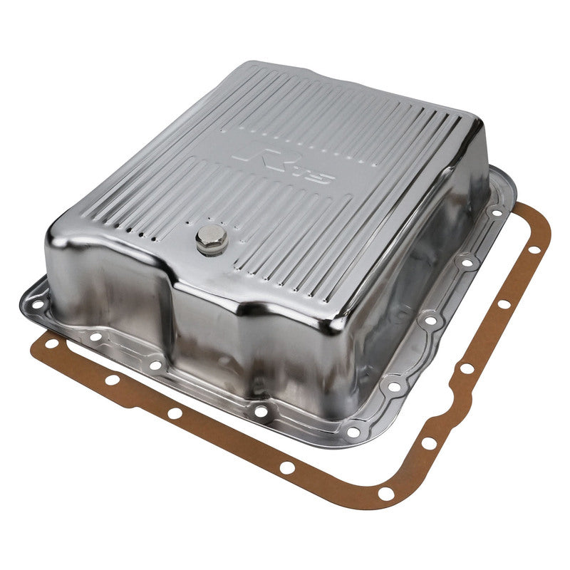 RTS Transmission Pan, Extra Capacity, Steel, Ribbed Chrome, GM Chev Holden, Commodore, 700R4, 4L60, 4L60E, 4L65E, Each - RTS70800CH RTS70800CH