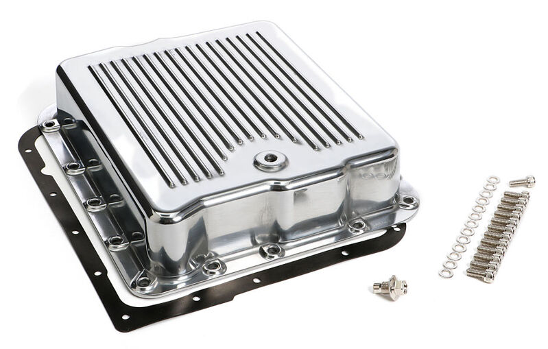RTS Transmission Pan, Stock Depth, Aluminium, Polished, Finned, Chev, Holden Commodore, 700R4, 4L60,4L65E , Each - RTS80800P RTS80800P