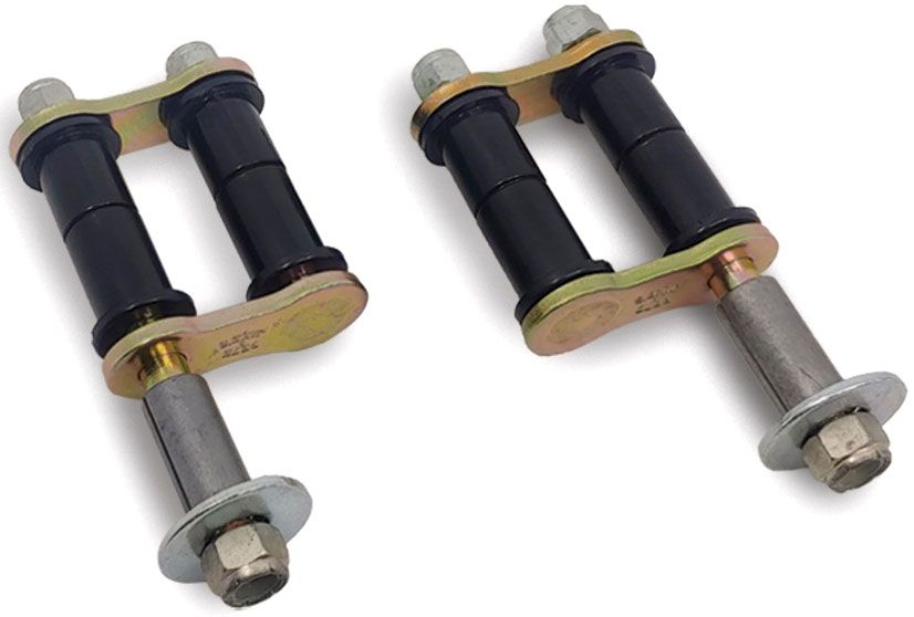 Roadster Steel Front Shakles with Shock Stud, Plain (SOAHR-60674) SOAHR-60674